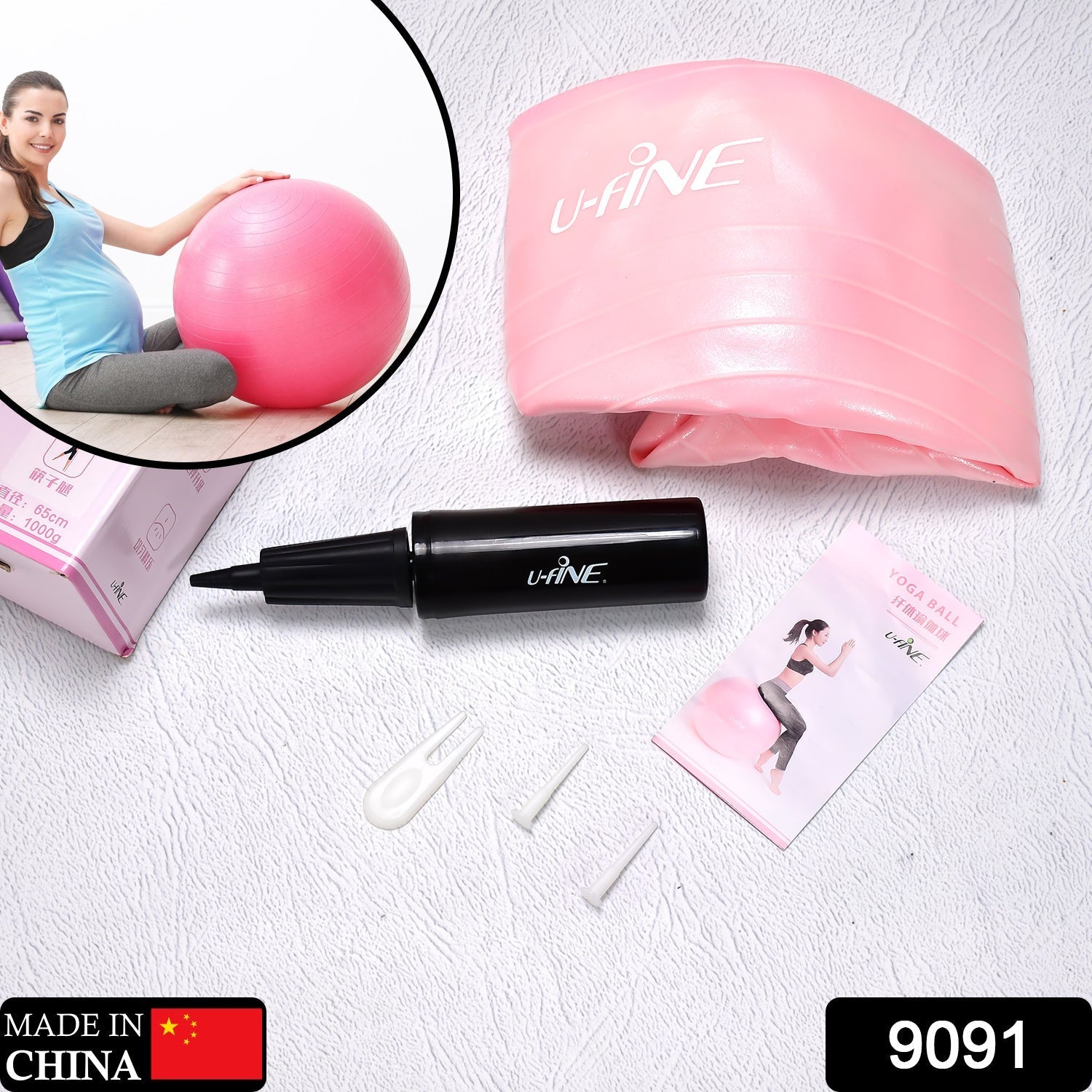 9091 Anti Burst 65 cm Exercise Ball with Inflation Pump, Non-Slip Gym Ball, for Yoga, Pilates, Core Training Exercises at Home and Gym- Suitable for Men and Women 9091 Anti Burst 65 cm Exercise Ball with Inflation Pump, Non-Slip Gym Ball, for Yoga, Pilates, Core Training Exercises at Home and Gym- Suitable for Men and Women